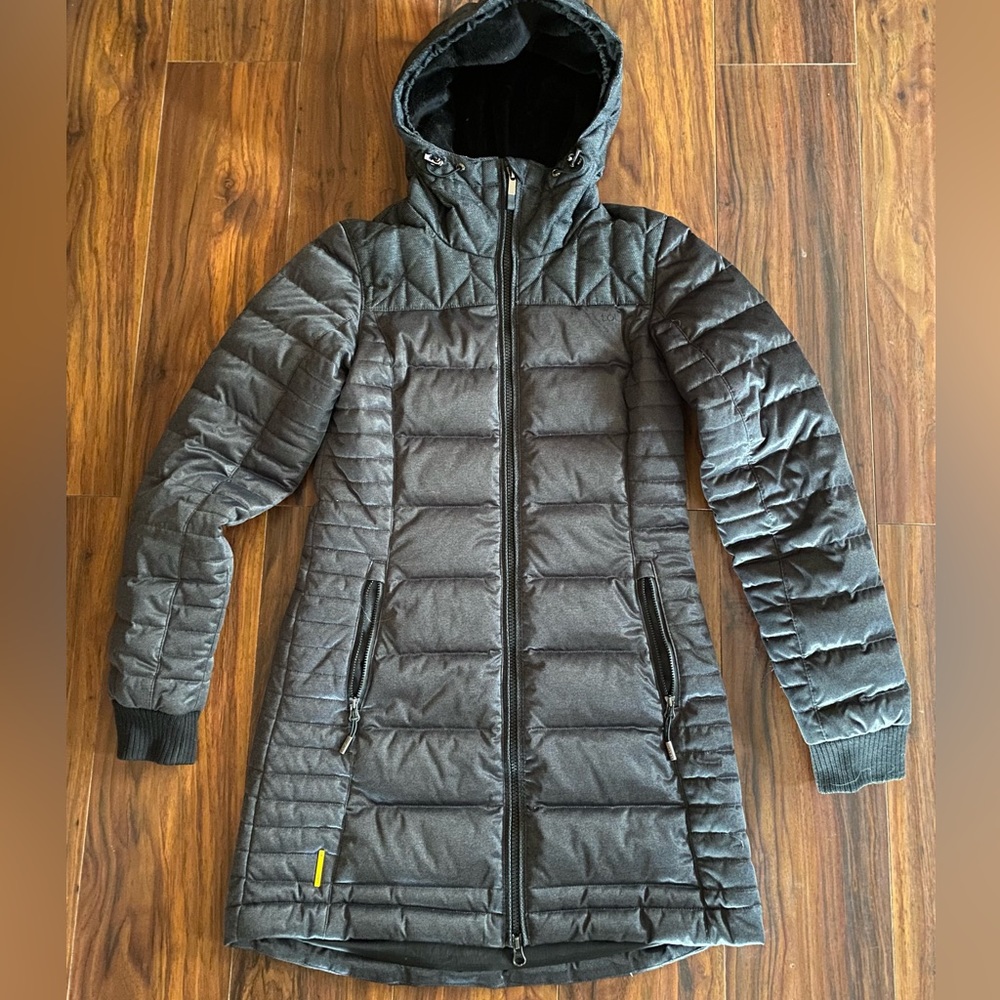 Women's Lole Faith Black Down Hooded Jacket Parka XS